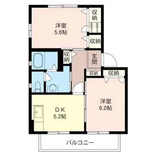 ミドリハイツB【2階】の間取り