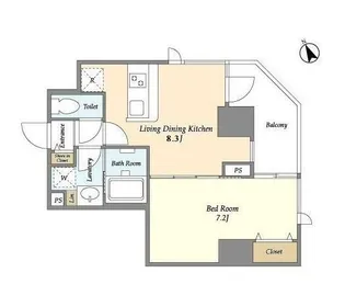 Lien西五反田【4階】の間取り