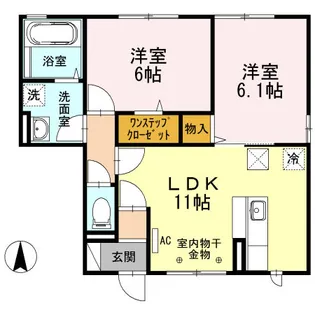 ヴィオーラ旭町【1階】の間取り