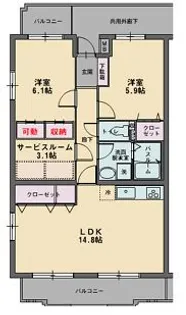 サンパティーク香貫【2階】の間取り