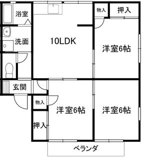 シャトー三ヶ城C棟【2階】の間取り