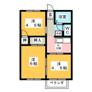 ハイツ河合【2階】の間取り