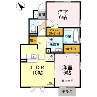 レスポワール岡小名 A【1階】の間取り