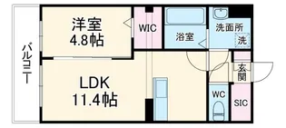 田畑ハイツルシアスVIII【1階】の間取り