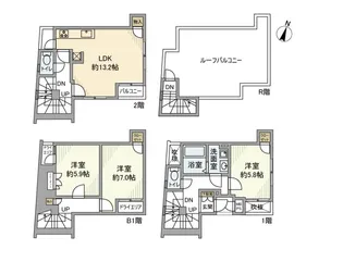 ラビ代々木上原【1階】の間取り