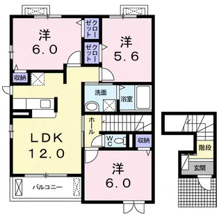 アルカンシエルIIコスモス【2階】の間取り