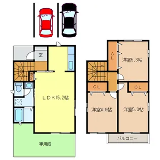 静岡県浜松市中央区雄踏1【一戸建】の間取り