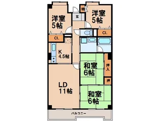ルミエール薬師寺【2階】の間取り