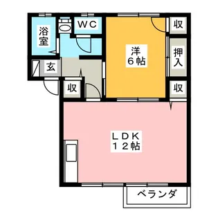 1LDKの間取り画像