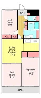 戸田第一スカイハイツ【4階】の間取り