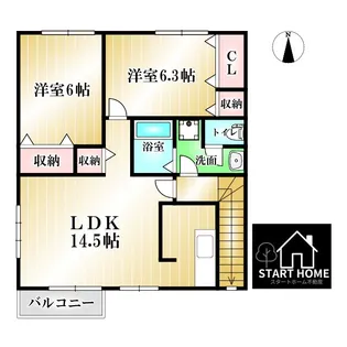 サンシェールB【2階】の間取り