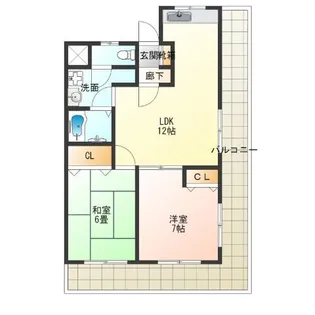 天下茶屋ガーデンハイツ【2階】の間取り