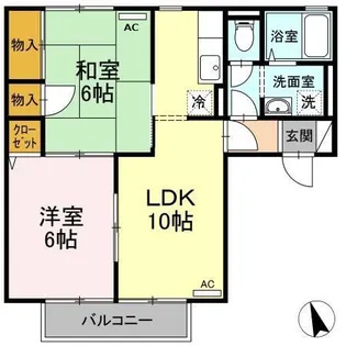 パストラル米原 B棟【2階】の間取り