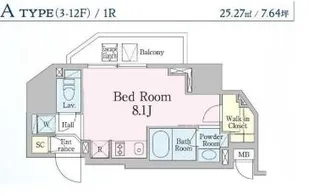 レジディア笹塚III【6階】の間取り