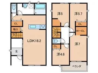 愛知県豊田市美里2【一戸建】の間取り