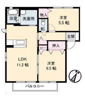 ガーデンクレス B棟【1階】の間取り