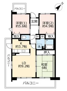 URグリーンヒルズ御影【2階】の間取り