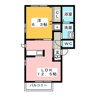ル・カトゥール【3階】の間取り