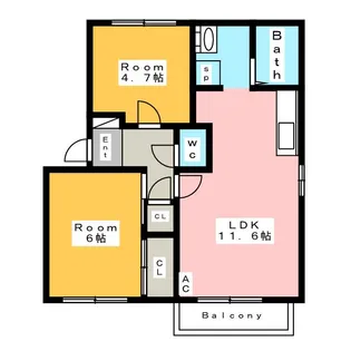 アペックス日進 B【2階】の間取り
