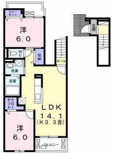 レジデンス緑ヶ丘【2階】の間取り