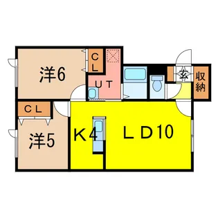 2LDKの間取り画像