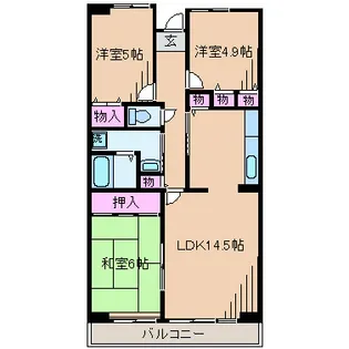 KDXレジデンス日吉【4階】の間取り