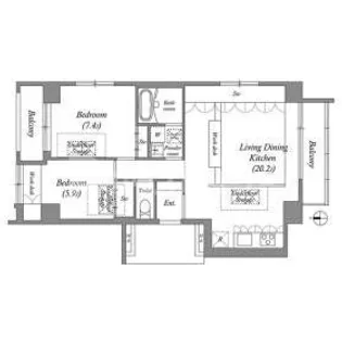 クレアトーレ日暮里【4階】の間取り