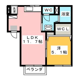 コスモハイツ鳥居松【2階】の間取り