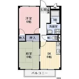岐阜県中津川市中津川【アパート】の間取り