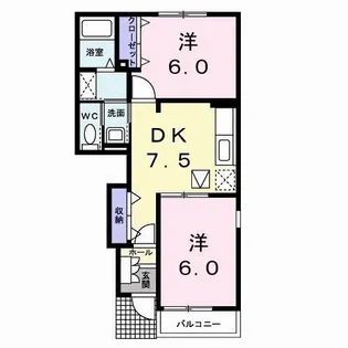 グリーンゲイブルスA【1階】の間取り