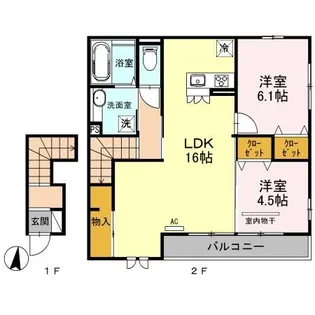 司 B【2階】の間取り