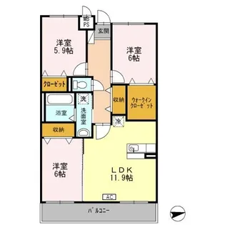 シャトル ジュネスII【2階】の間取り