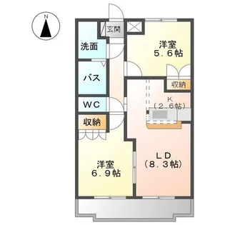 茨城県那珂市菅谷【アパート】の間取り