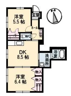 シャーメゾン亀山【1階】の間取り