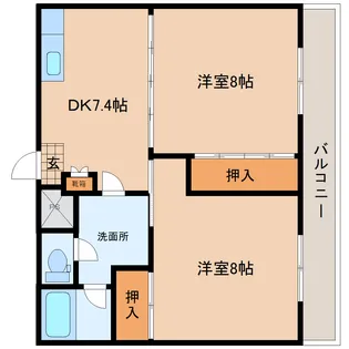 ラポールいでか【2階】の間取り