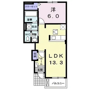 サンリット 法隆寺III【1階】の間取り