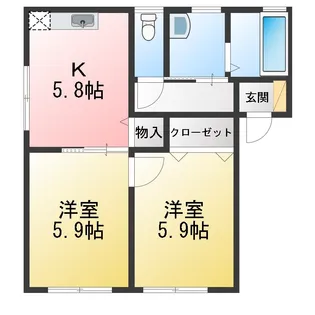 グリーンヒルズ B【1階】の間取り