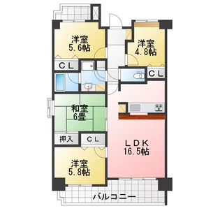 シャトー刈谷【9階】の間取り