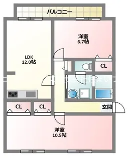 サンビレッジ岩井D棟【2階】の間取り
