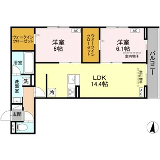 エリオント大和中央【2階】の間取り