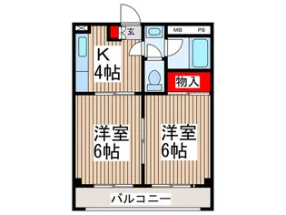 ボヌール明花【1階】の間取り