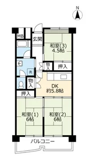 UR南港しらなみ【3階】の間取り