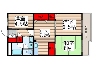 パ-クサイドマンション【2階】の間取り