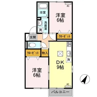 メゾンドスワン【1階】の間取り