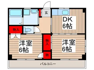 渡辺コ-ポ【2階】の間取り