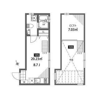 桜上水アパートメント【1階】の間取り