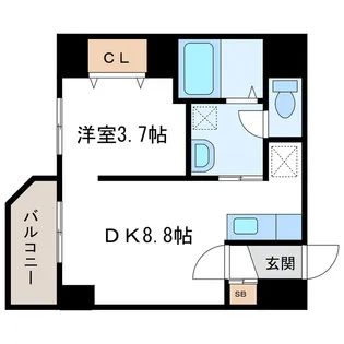 レジデンスタワー札幌【14階】の間取り