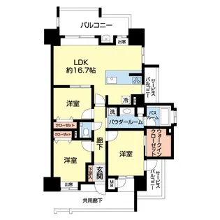 アクタス籠町グランミライ【9階】の間取り