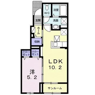 コンフォート アライブV【1階】の間取り