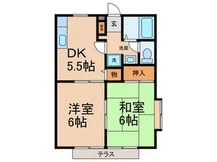 メリーゲートB棟【1階】の間取り